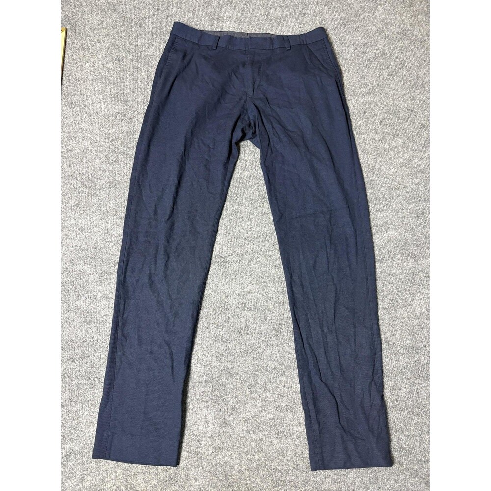 Zara Man Dress Pants Mens 31x30 Blue Regular Fit Lightweight Flat Front